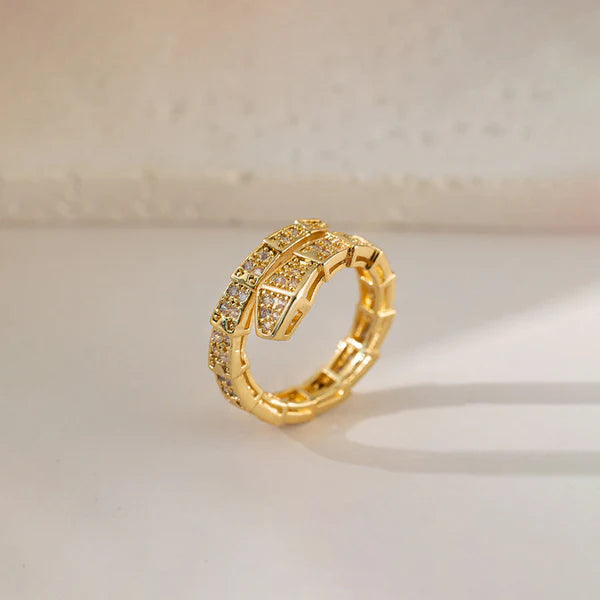 "Snake Themed" Ring- 18K Premium Gold Plated