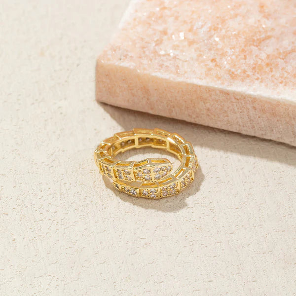 "Snake Themed" Ring- 18K Premium Gold Plated
