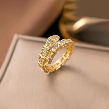 "Snake Themed" Ring- 18K Premium Gold Plated