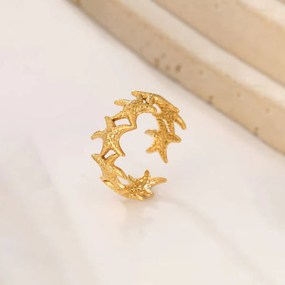 "Star Themed" Ring- 18K Premium Gold Plated