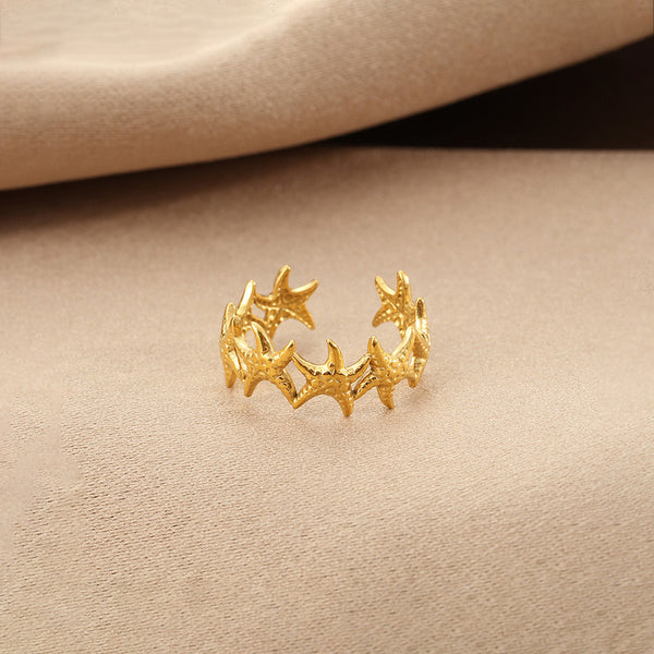 "Star Themed" Ring- 18K Premium Gold Plated