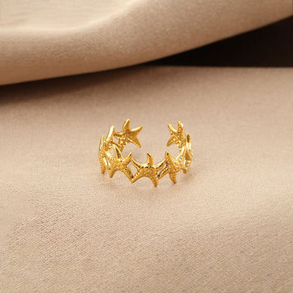 "Star Themed" Ring- 18K Premium Gold Plated