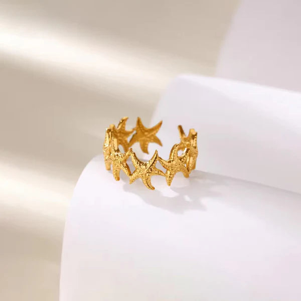 "Star Themed" Ring- 18K Premium Gold Plated