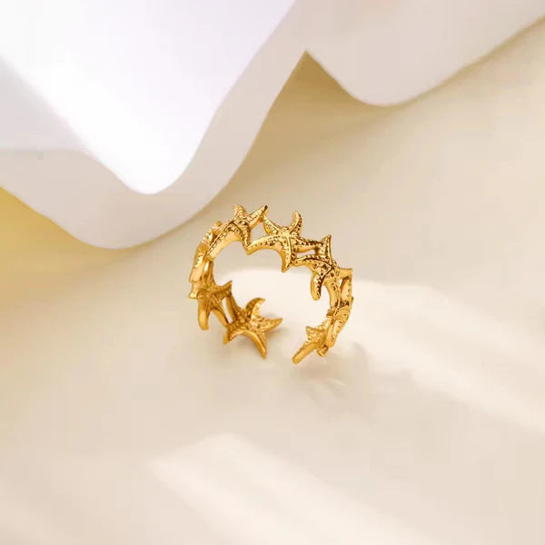 "Star Themed" Ring- 18K Premium Gold Plated