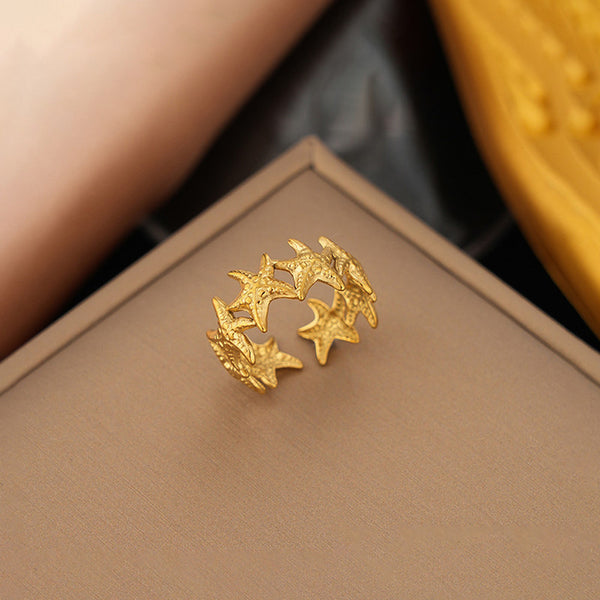 "Star Themed" Ring- 18K Premium Gold Plated