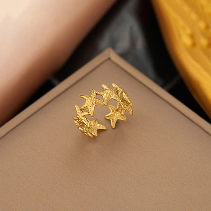 "Star Themed" Ring- 18K Premium Gold Plated