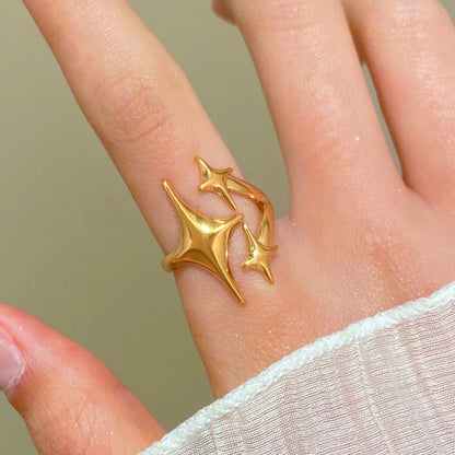 "Star Themed" Ring- 18K Premium Gold Plated
