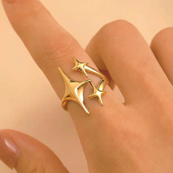 "Star Themed" Ring- 18K Premium Gold Plated
