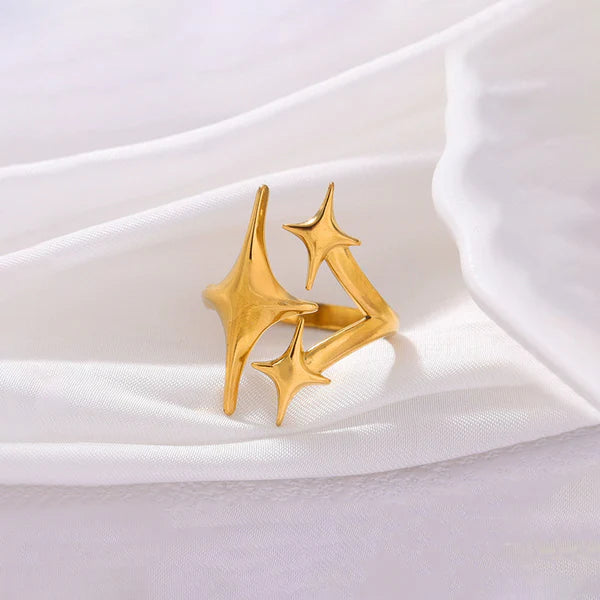 "Star Themed" Ring- 18K Premium Gold Plated