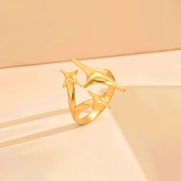 "Star Themed" Ring- 18K Premium Gold Plated