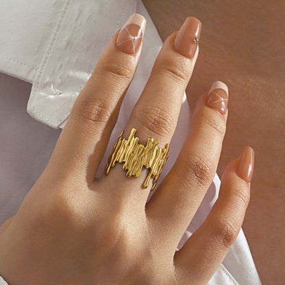 "Contemporary Adjustable" Ring- 18K Premium Gold Plated