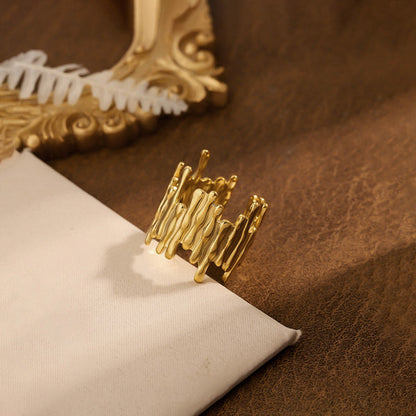 "Contemporary Adjustable" Ring- 18K Premium Gold Plated