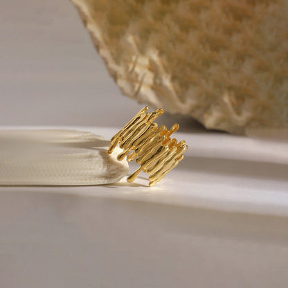 "Contemporary Adjustable" Ring- 18K Premium Gold Plated