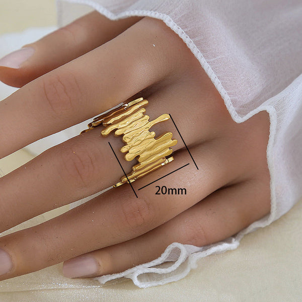 "Contemporary Adjustable" Ring- 18K Premium Gold Plated
