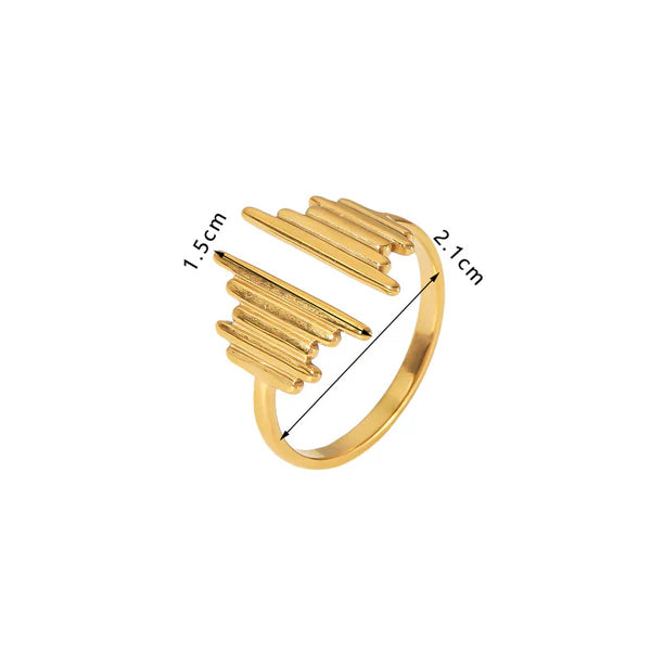 "Contemporary Adjustable" Ring- 18K Premium Gold Plated