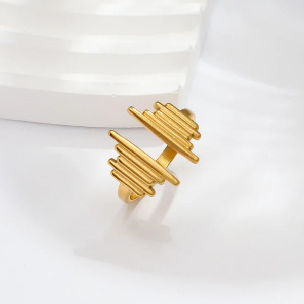 "Contemporary Adjustable" Ring- 18K Premium Gold Plated