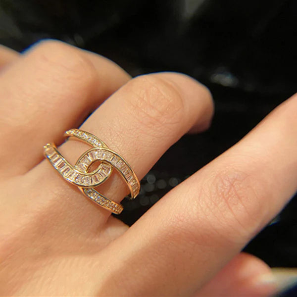 "Interconnected Adjustable" Ring- 18K Premium Gold Plated