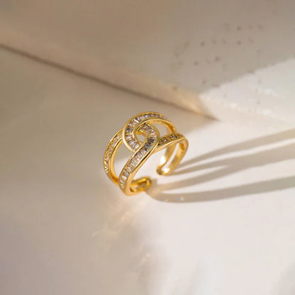"Interconnected Adjustable" Ring- 18K Premium Gold Plated