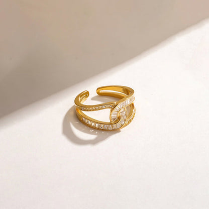 "Interconnected Adjustable" Ring- 18K Premium Gold Plated