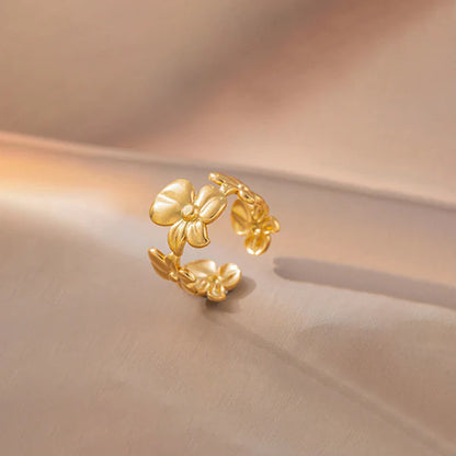 "Floral Adjustable" Ring- 18K Premium Gold Plated