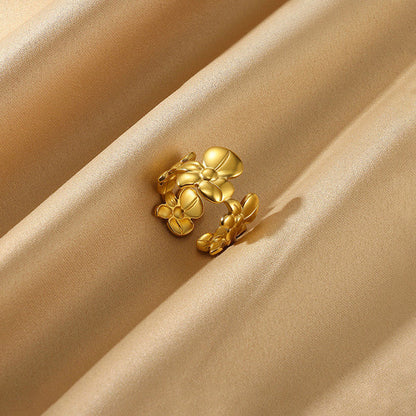 "Floral Adjustable" Ring- 18K Premium Gold Plated