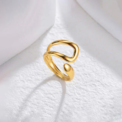 "Contemporary Adjustable Finger" Ring- 18K Premium Gold Plated