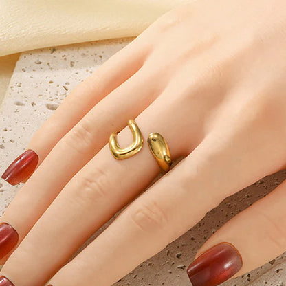 "Contemporary Adjustable Finger" Ring- 18K Premium Gold Plated