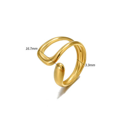 "Contemporary Adjustable Finger" Ring- 18K Premium Gold Plated