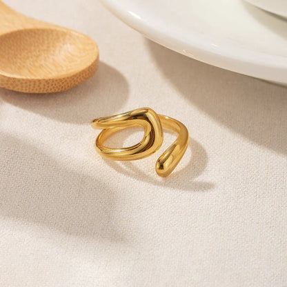"Contemporary Adjustable Finger" Ring- 18K Premium Gold Plated