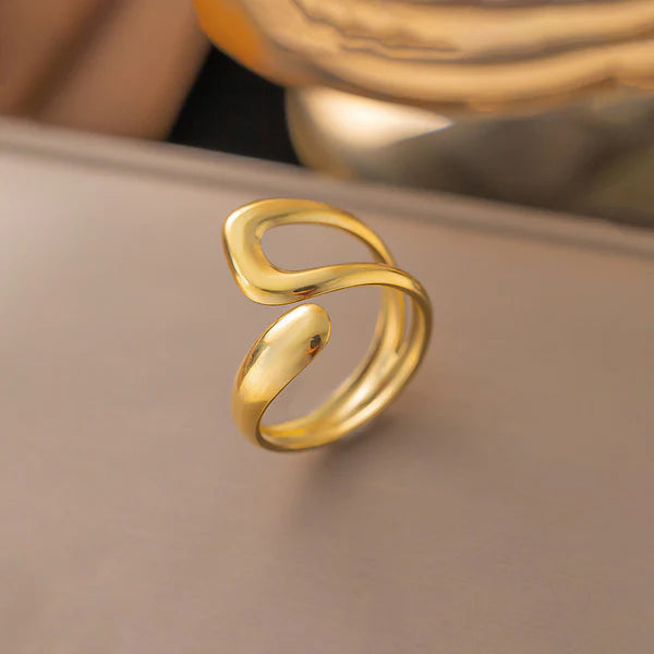 "Contemporary Adjustable Finger" Ring- 18K Premium Gold Plated