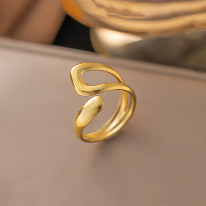 "Contemporary Adjustable Finger" Ring- 18K Premium Gold Plated