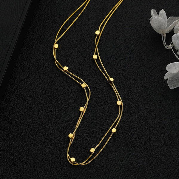 "Geometric Dual Strand" Necklace- 18K Premium Gold Plated