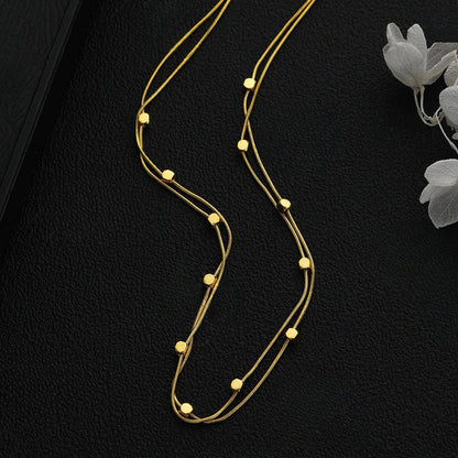 "Geometric Dual Strand" Necklace- 18K Premium Gold Plated