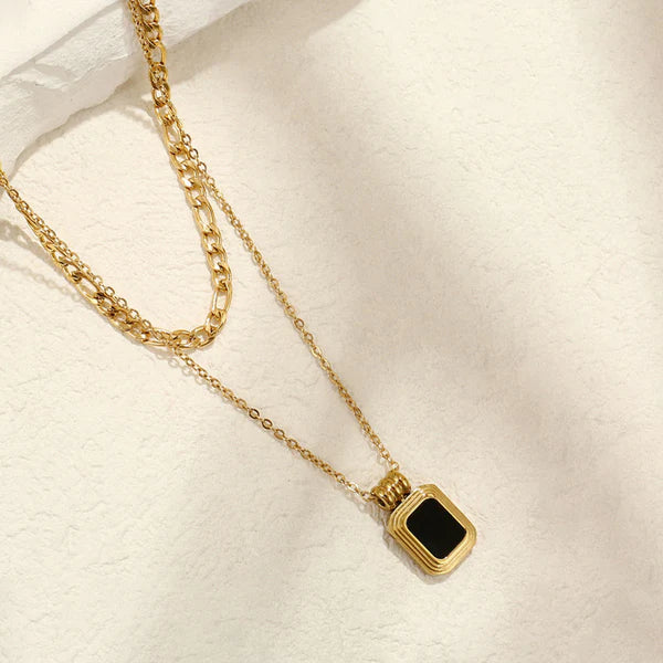 "Geometric Dual Strand" Necklace- 18K Premium Gold Plated
