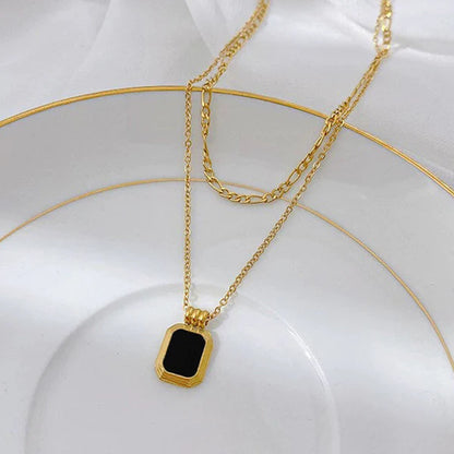 "Geometric Dual Strand" Necklace- 18K Premium Gold Plated