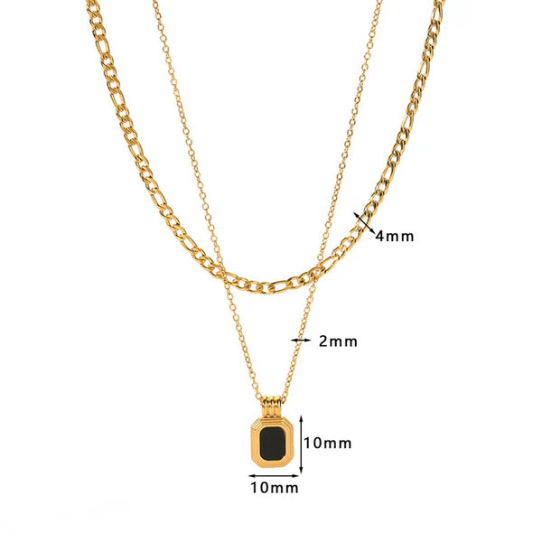 "Geometric Dual Strand" Necklace- 18K Premium Gold Plated