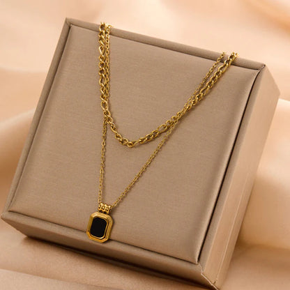 "Geometric Dual Strand" Necklace- 18K Premium Gold Plated