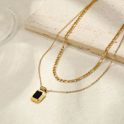 "Geometric Dual Strand" Necklace- 18K Premium Gold Plated