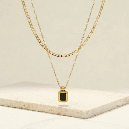 "Geometric Dual Strand" Necklace- 18K Premium Gold Plated