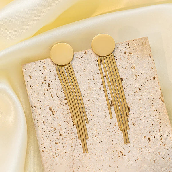 "Geometric Statement Tassel" Earring- 18K Premium Gold Plated