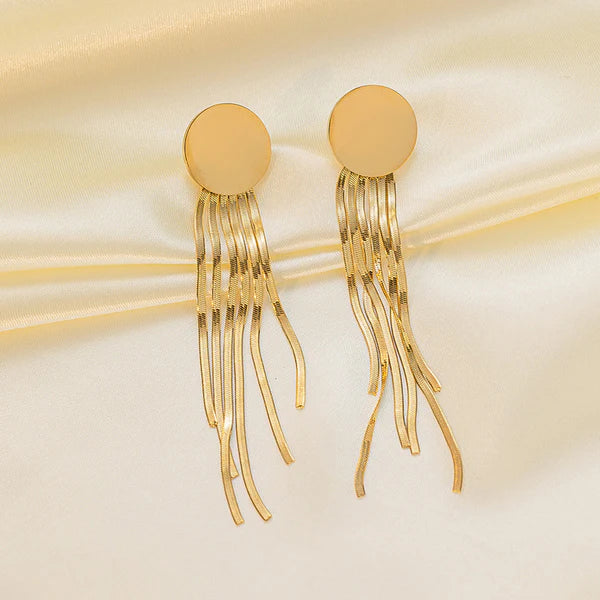 "Geometric Statement Tassel" Earring- 18K Premium Gold Plated