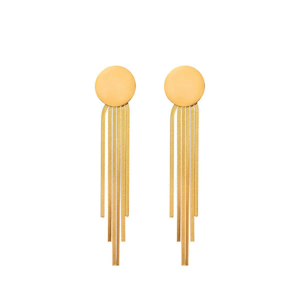 "Geometric Statement Tassel" Earring- 18K Premium Gold Plated