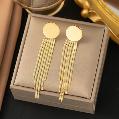 "Geometric Statement Tassel" Earring- 18K Premium Gold Plated