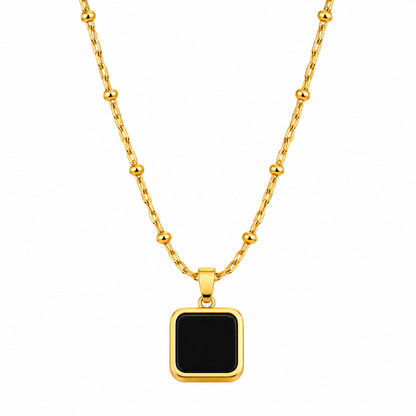 Black Geometric Pendant Necklace