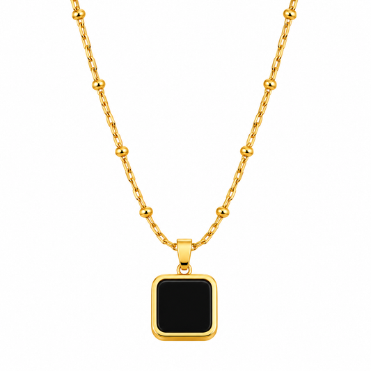 Black Geometric Pendant Necklace