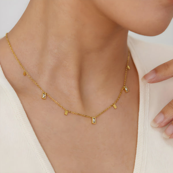 "Gold-Toned Geometric" Necklace- 18K Premium Gold Plated