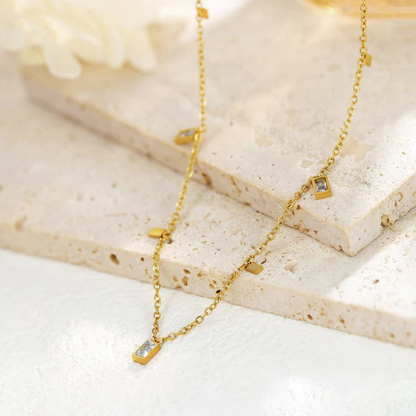 "Gold-Toned Geometric" Necklace- 18K Premium Gold Plated