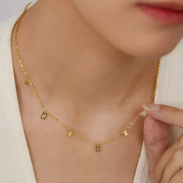"Gold-Toned Geometric" Necklace- 18K Premium Gold Plated
