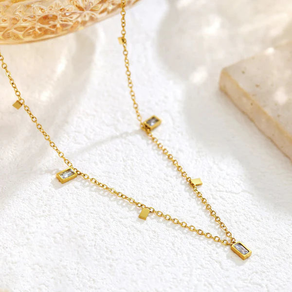 "Gold-Toned Geometric" Necklace- 18K Premium Gold Plated
