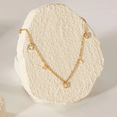 "Gold-Toned Geometric" Necklace- 18K Premium Gold Plated